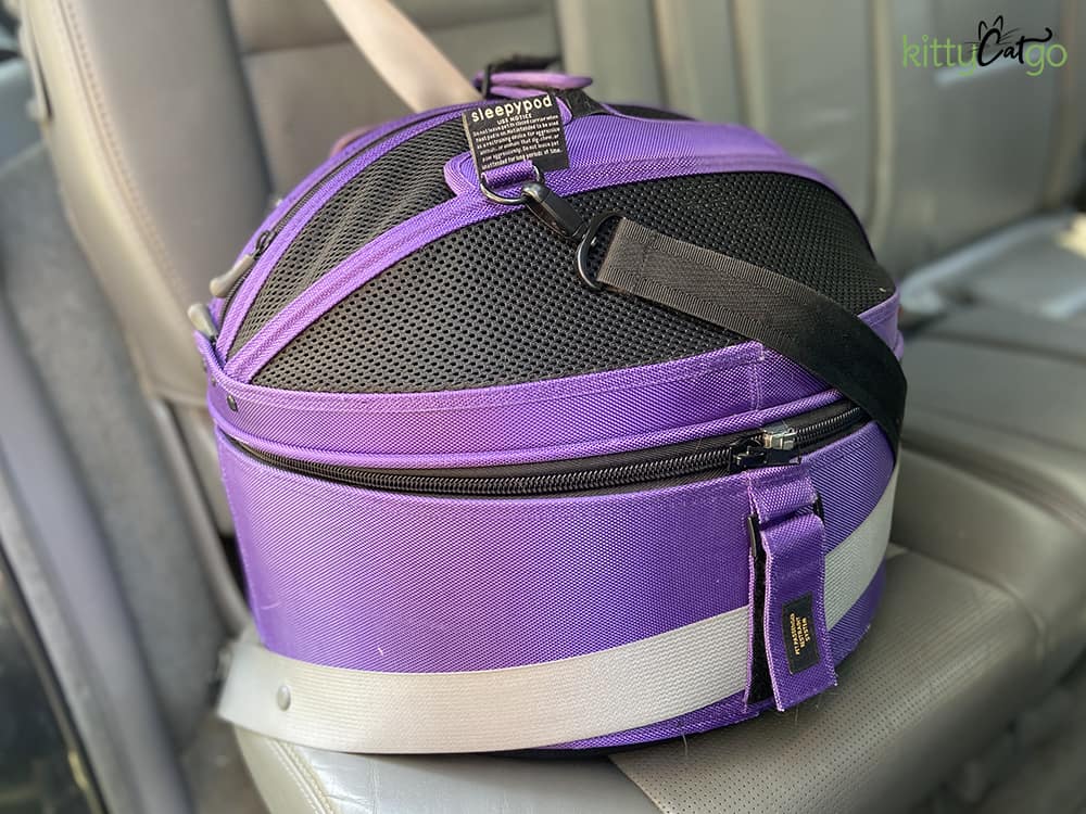 Traveling with a Cat by Car - Sleepypood carrier for cat road trips