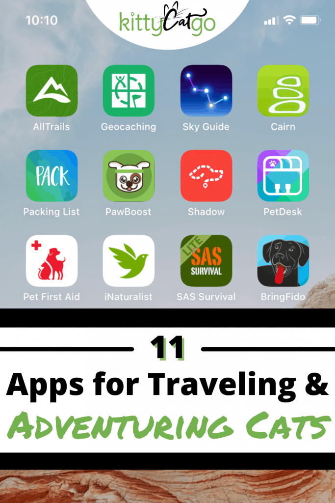 11 Apps for Traveling & Adventuring Cats Pinnable Image