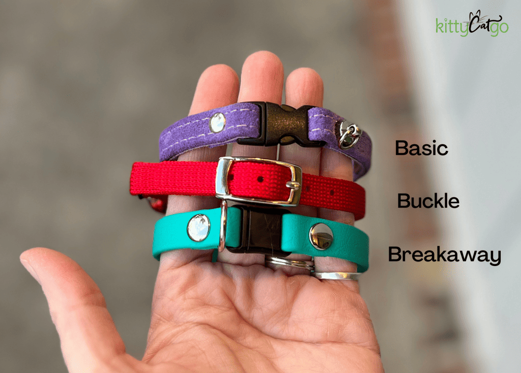 types of cat collars - basic, buckle, breakaway